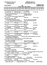 Đề kiểm tra học kỳ I môn Sinh học Lớp 10 (Ban nâng cao) - Mã đề 485 - Trường THPT Lê Lợi